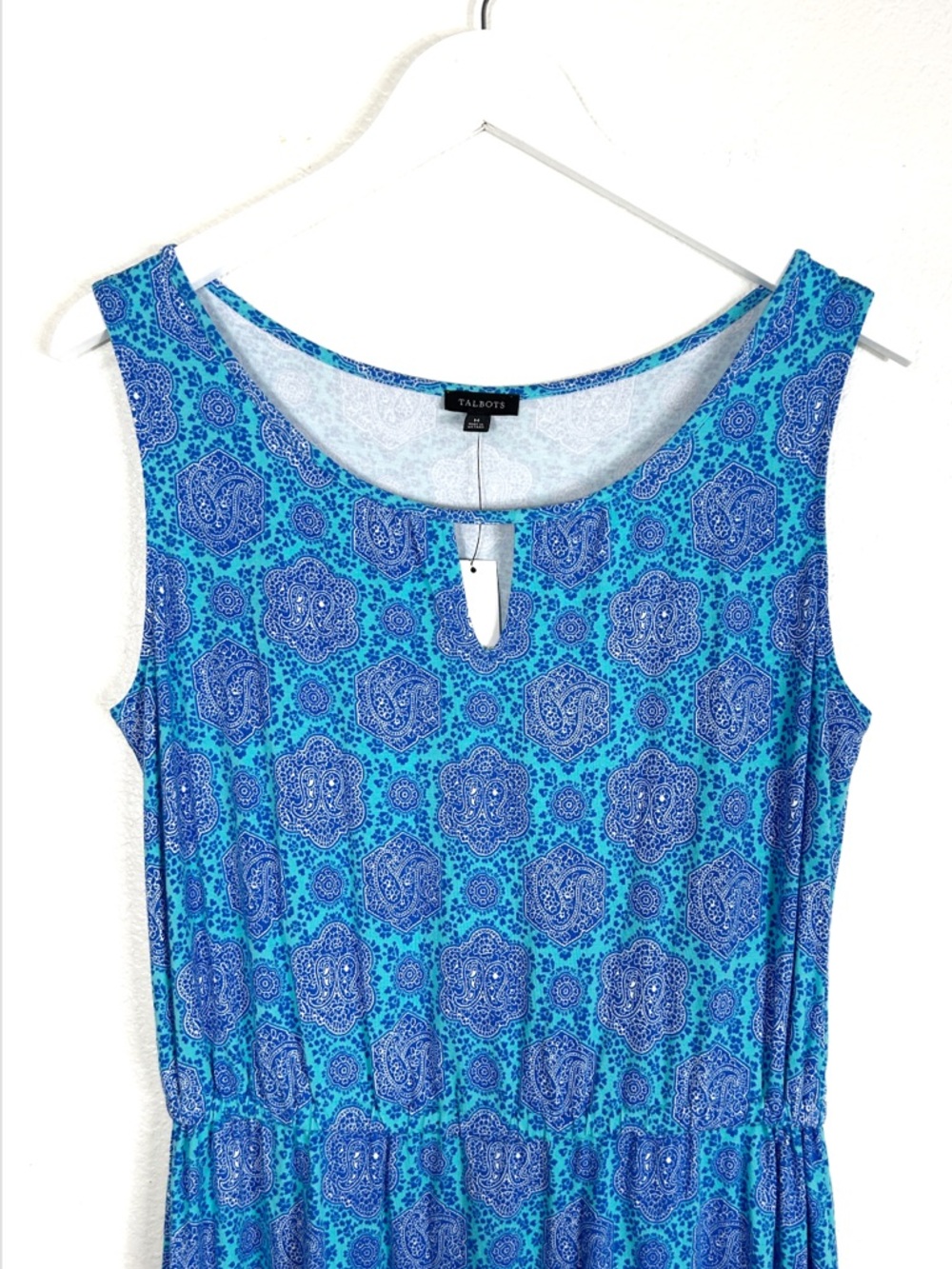 NWT Talbots maxi paisley print blue dress size M medium NEW - Picture 2 of 8